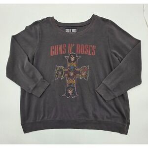 Guns and Roses Sweatshirt Black Appetite for Destruction 3XL Faded